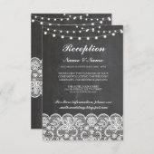 田園風ウェディングレセプションカード チョークレースライト 招待状 (正面/裏面)