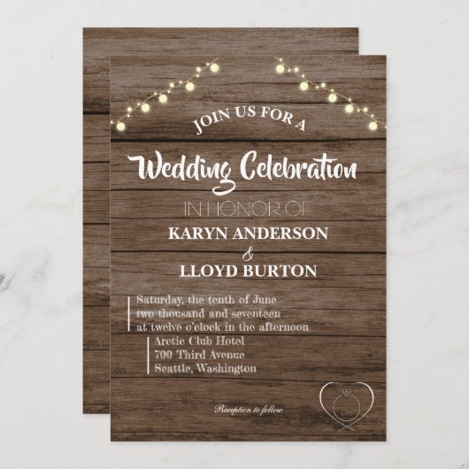 田園風ウェディング招待状 案内状 (正面/裏面)