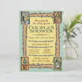 田園風ガーデン カップル ウェディング シャワー 招待状 (スタンド正面)