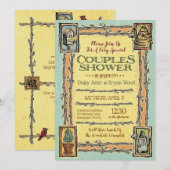 田園風ガーデン カップル ウェディング シャワー 招待状 (正面/裏面)