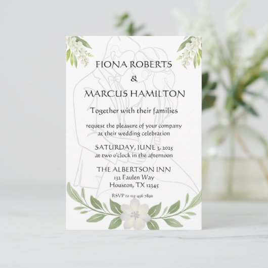 田園風フラワールミナリエとミニマルエレガントウェディングの出欠確認 出欠カード (スタンド正面)