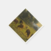 田園風景の中のフランスの羊 スタンダードカクテルナプキン (角)