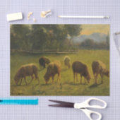 田園風景の中のフランスの羊 薄葉紙 (クラフト)