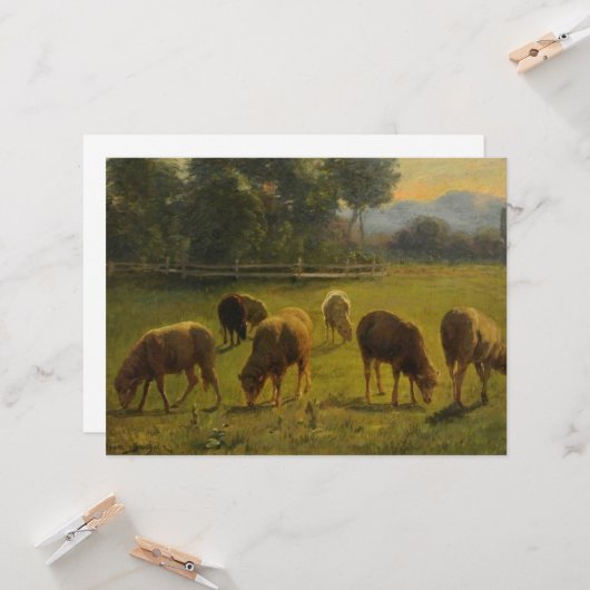 田園風景の中の羊(Rosa Bonheur) カード (正面/裏面インサイチュ)