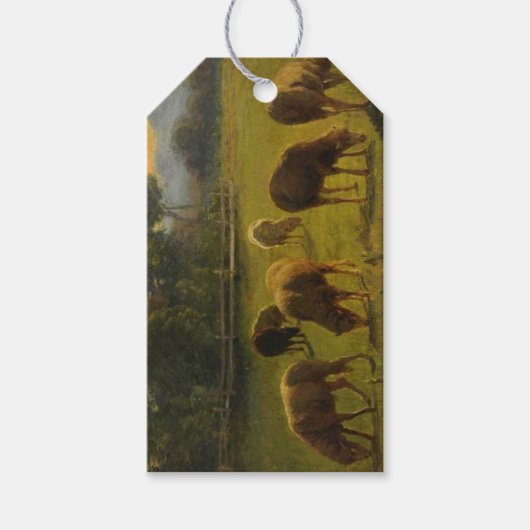 田園風景の中の羊(Rosa Bonheur) ギフトタグ (正面)
