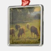 田園風景の中の羊(Rosa Bonheur) メタルオーナメント (左)