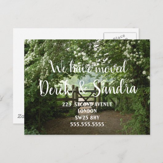 田園風景の新住所のお知らせ 引っ越しました 案内ポストカード (正面/裏面)