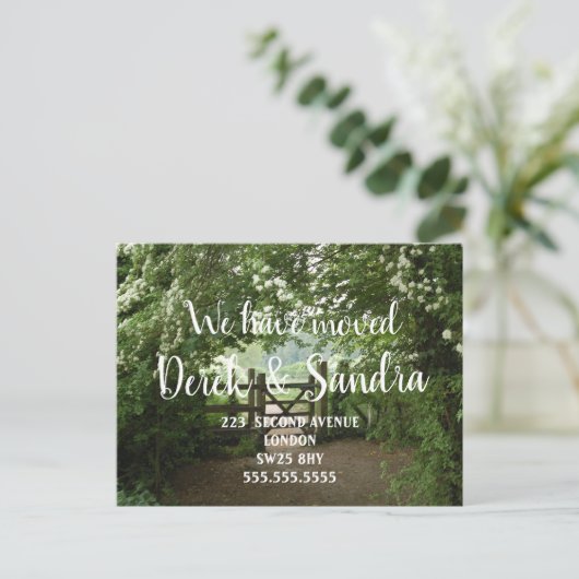 田園風景の新住所のお知らせ 引っ越しました 案内ポストカード (スタンド正面)