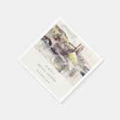 田園風景の橋のほとりでのカントリーブライダルシャワー スタンダードカクテルナプキン (角)