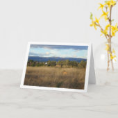 田園風景の犬 カード (黄色い花)