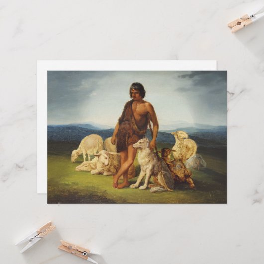 田園風景の羊飼い カード (正面/裏面インサイチュ)