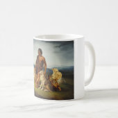 田園風景の羊飼い コーヒーマグカップ (正面右)