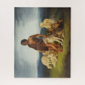 田園風景の羊飼い ジグソーパズル (縦)