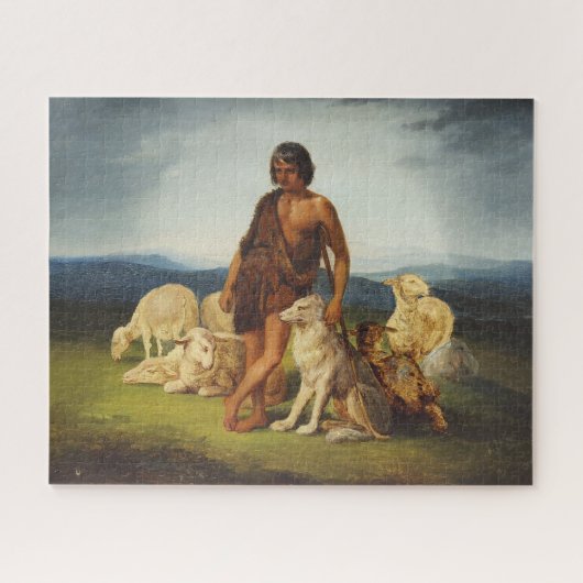 田園風景の羊飼い ジグソーパズル (横)