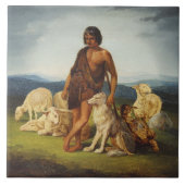 田園風景の羊飼い タイル (正面)