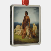 田園風景の羊飼い メタルオーナメント (右)