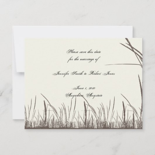 田園風景の草原　保存の日 招待状 (正面)