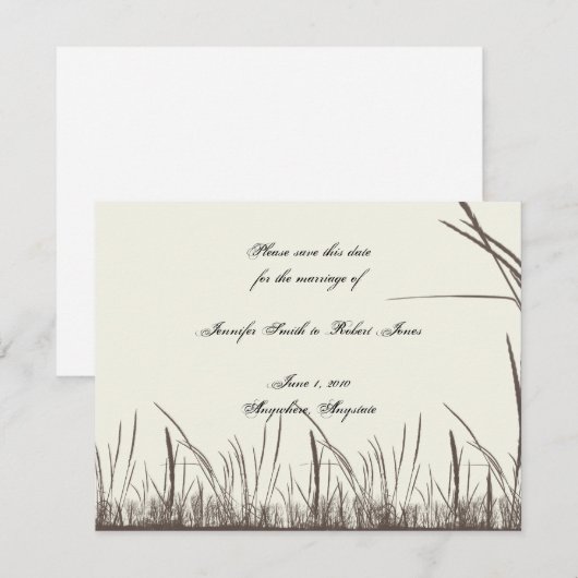 田園風景の草原　保存の日 招待状 (正面/裏面)