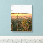 田園風景の長い影と秋の色 キャンバスプリント (インサイチュ (ウッドフロア))