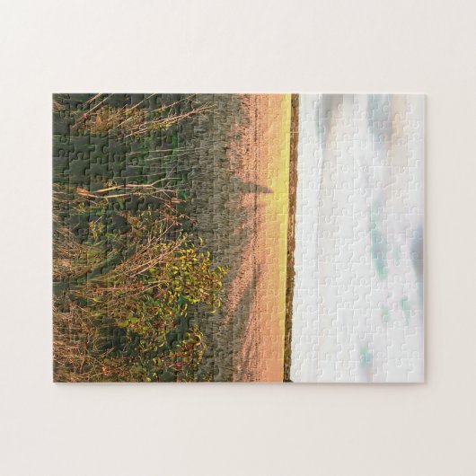 田園風景の長い影と秋の色 ジグソーパズル (横)