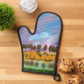 田園風景の風景の水色 鍋つかみ (トップダウン)