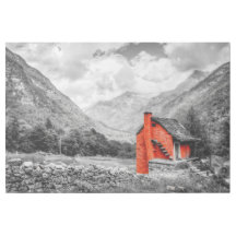 田園風景モノクロ写真