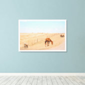 田園風景ワイルドウマフィールド キャンバスプリント (インサイチュ (ウッドフロア))