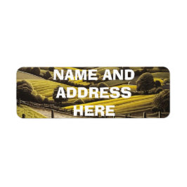 田園風景差出人住所ラベル ラベル