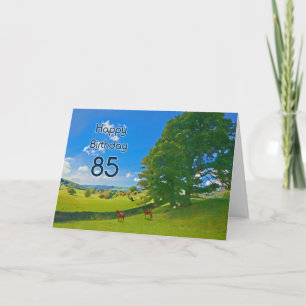 田園風景絵画の85番目の誕生日カード カード