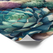 田園風景絵画砂漠の水色 ポスター (角)