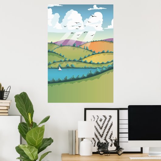 田園風景。 ポスター (ホームオフィス)