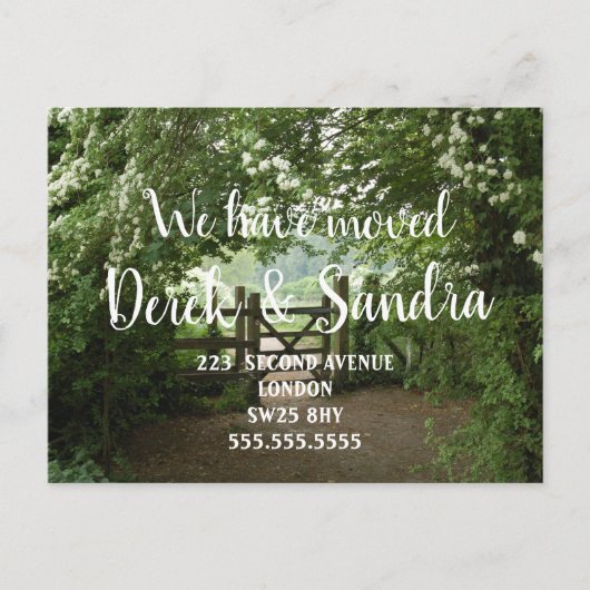 田園風景 新しい住所のお知らせ 引っ越しました 案内ポストカード (正面)