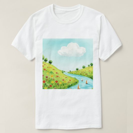 田園風景 Tシャツ (デザイン正面)
