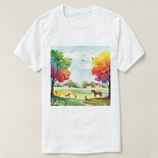 田園風景 Tシャツ (デザイン正面)