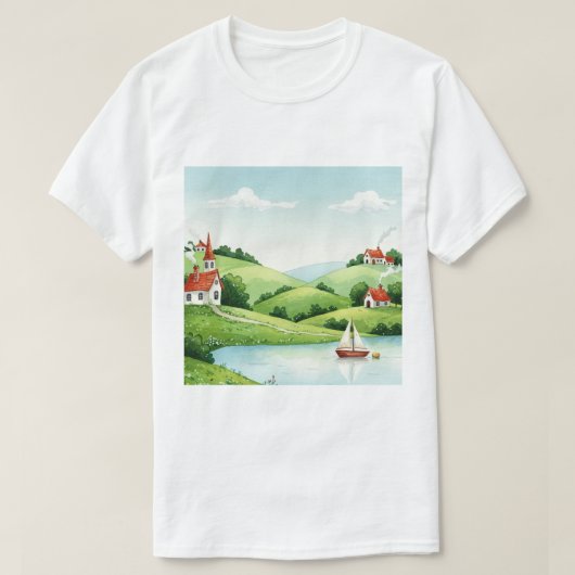 田園風景 Tシャツ (デザイン正面)