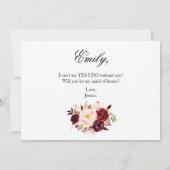 田園風花卉ドレスをお願いします。私のフラワーガールになってくれますか 招待状 (裏面)