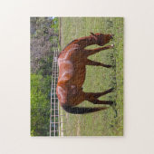 田畑に栗の馬 ジグソーパズル (縦)