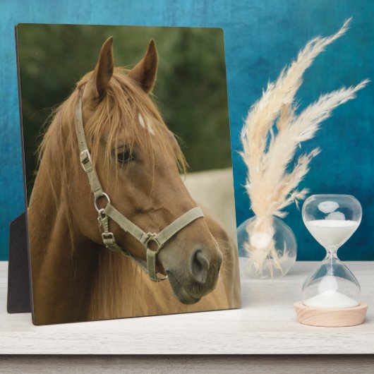 田畑に栗の馬 フォトプラーク (側面)