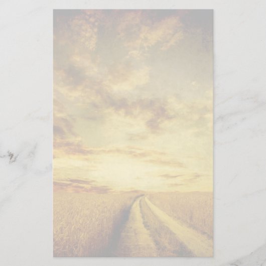田畑を通る田舎の砂利道 便箋 (正面)