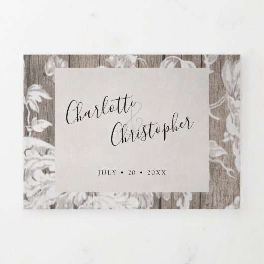 田素朴舎の花は一つの花に三つ結婚に折る 三つ折り招待状 (カバー)