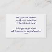 田舎くさい人賞のカスタムな名刺 名刺 (裏面)