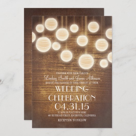 田舎で行われる結婚式の招待状 招待状 (正面/裏面)