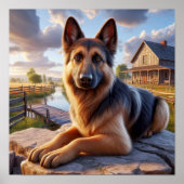 田舎に住むドイツ素朴人の羊飼い ポスター (正面)