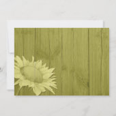 田舎のひまわりオリーブ結婚グリーン 招待状 (裏面)