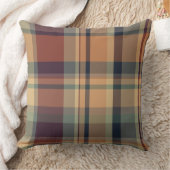 田舎のイギリス素朴な農家タータンチェック茶色 クッション (ブランケット)