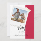 田舎のウェディングアドベンチャーフォトセーブザデート 招待状 (裏面)