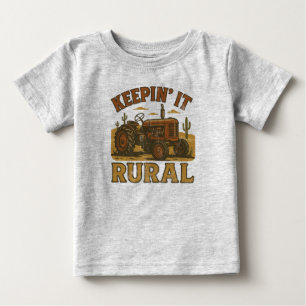田舎のカントリートラクター ベビーTシャツ