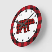 田舎のキッチンバッファローのプライドのクマ時計 ラウンド壁時計 (傾斜)