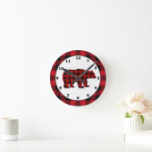 田舎のキッチンバッファローのプライドのクマ時計 ラウンド壁時計 (ホーム)