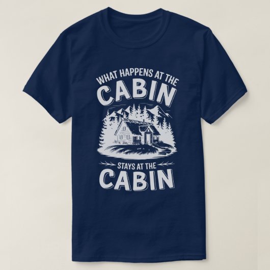田舎のキャビンライフの引用 | 自然の山の風景 Tシャツ (デザイン正面)